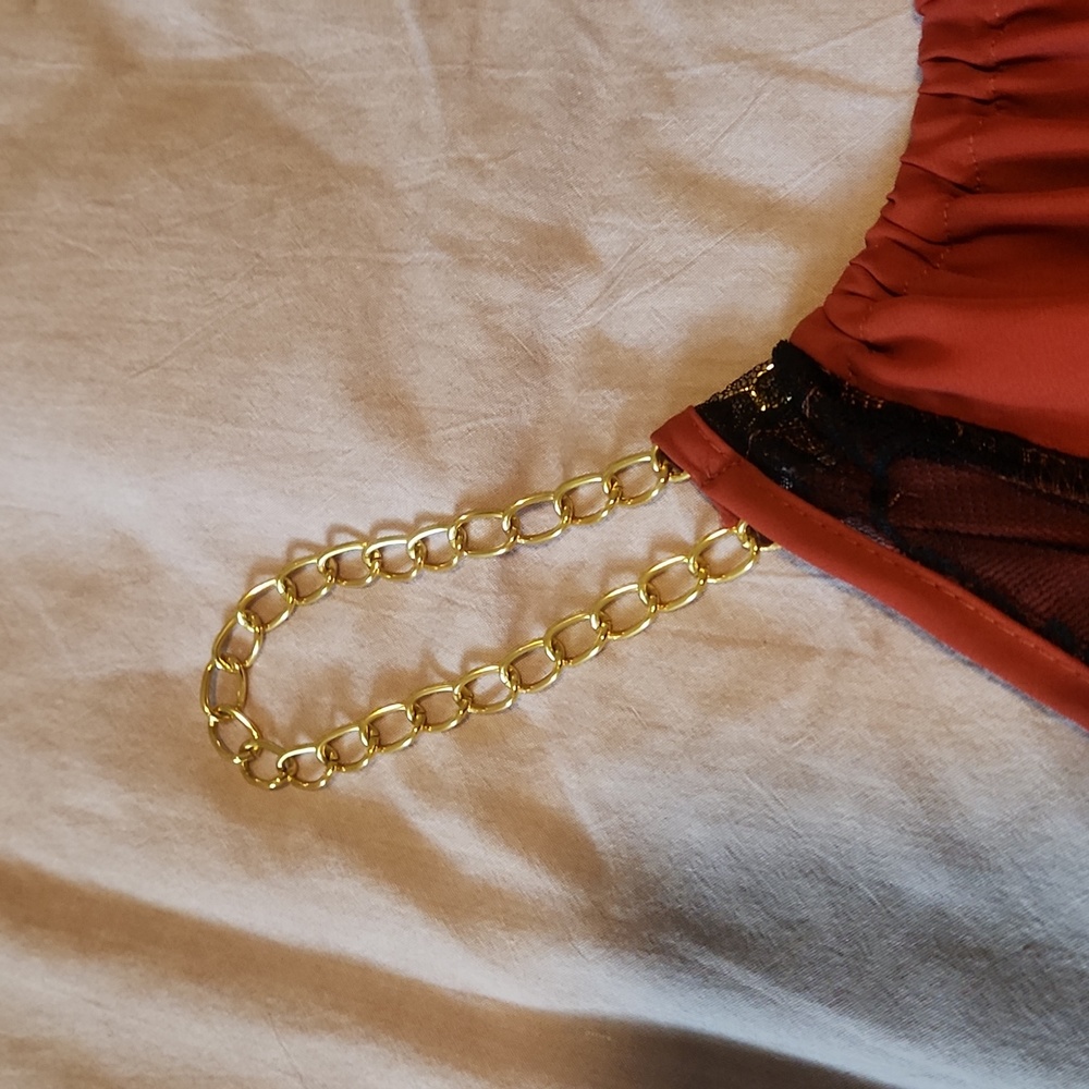 Eunishop High Low Dress w/ Gold Chain Straps - Picture 6 of 14